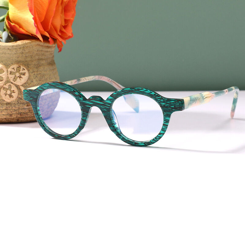 Reneo Round Green Glasses