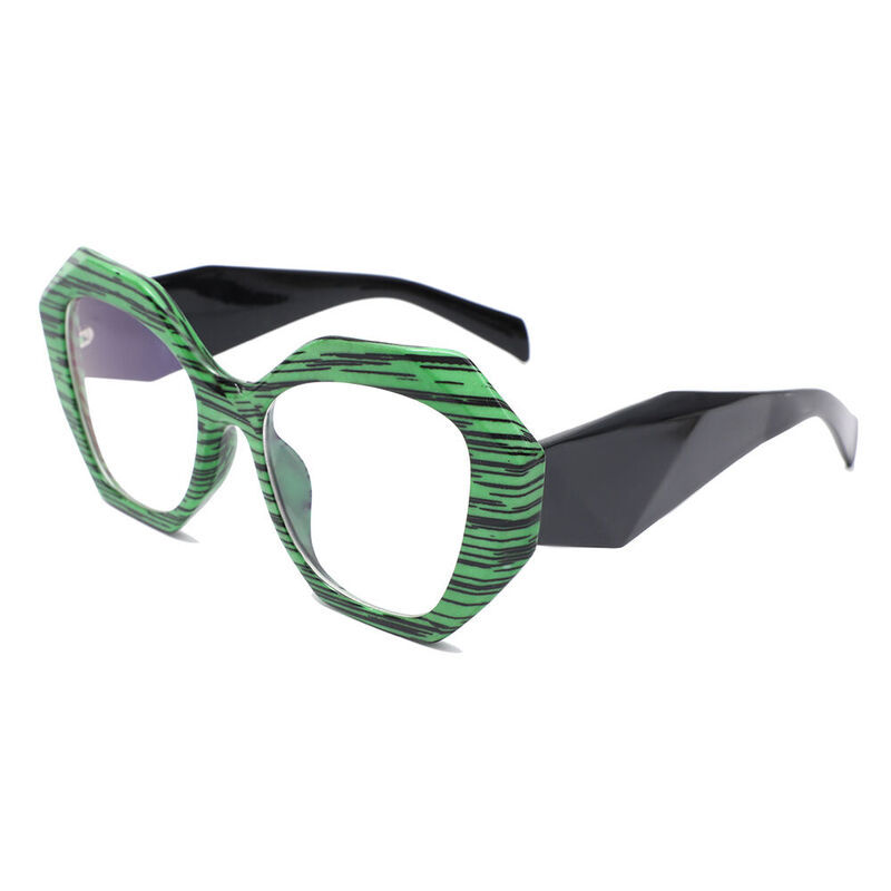 Sebasta Geometric Green Glasses