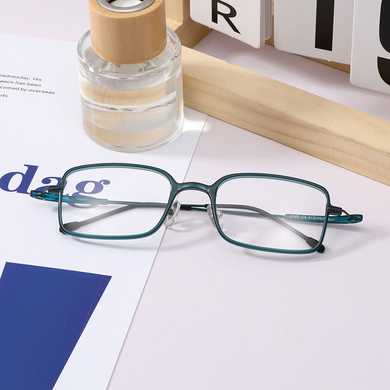 Ottea Rectangle Blue Glasses