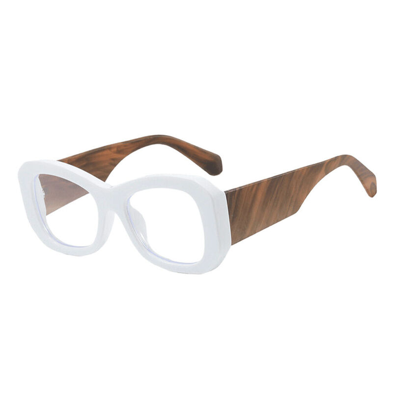 Elizabet Cat Eye White Glasses