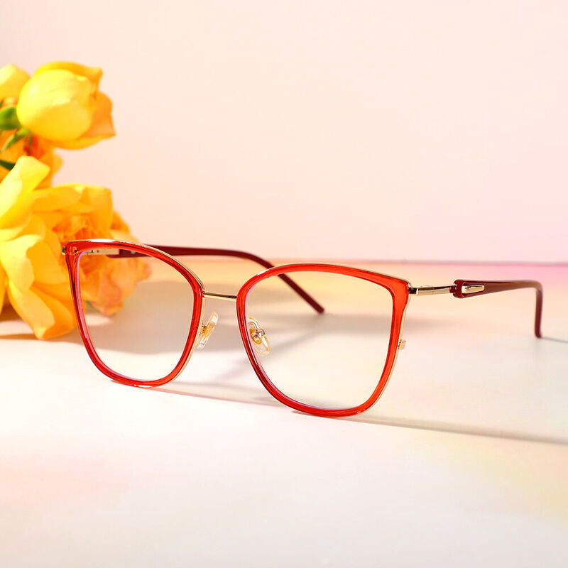 Lunettes de Vue Adelaid Cat Eye Rouge