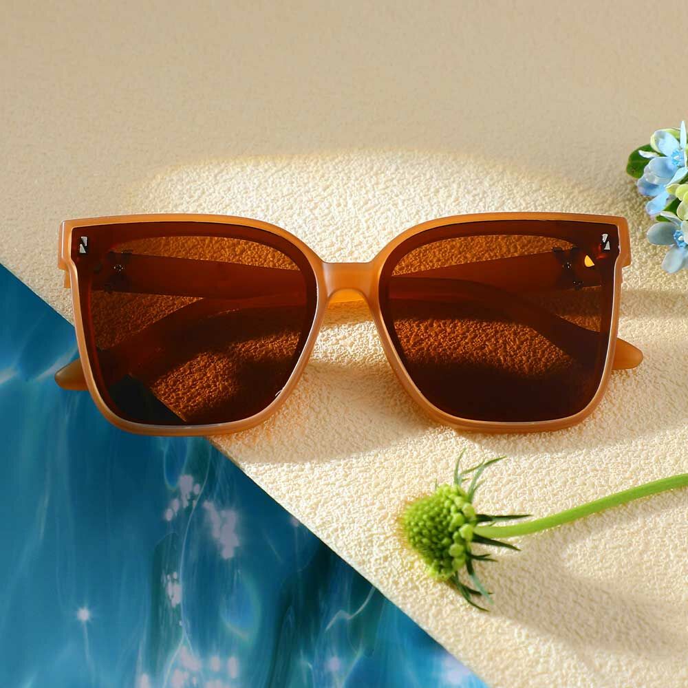 Bowen Quadratische Braune Sonnenbrille