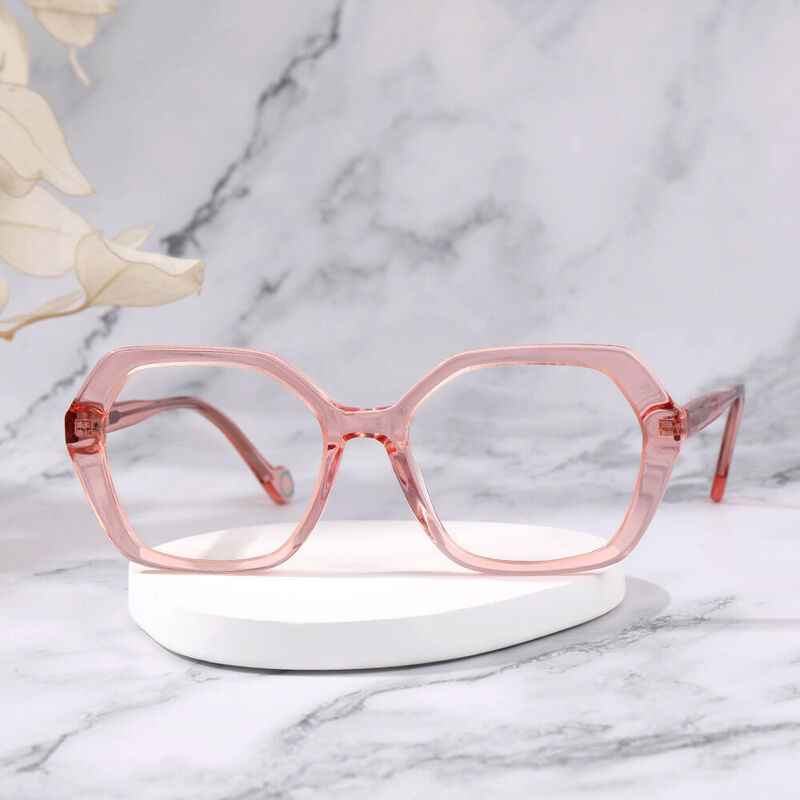 Sonya Geometric Pink Glasses