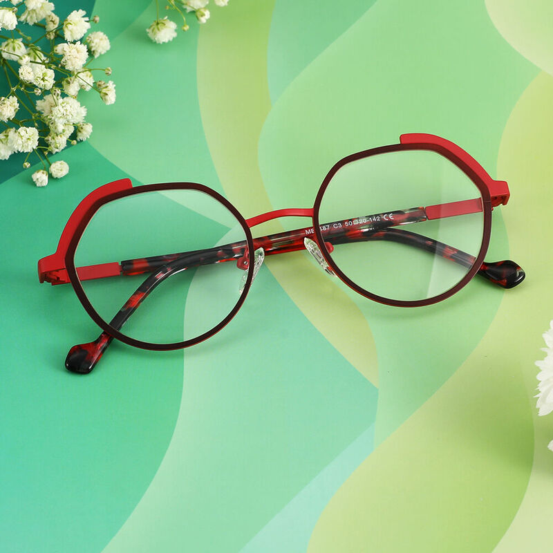 Whimsi Cat Eye Red Glasses