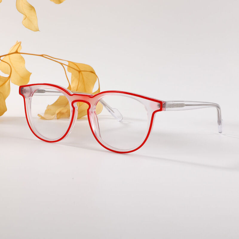 Quinn Oval Red Glasses
