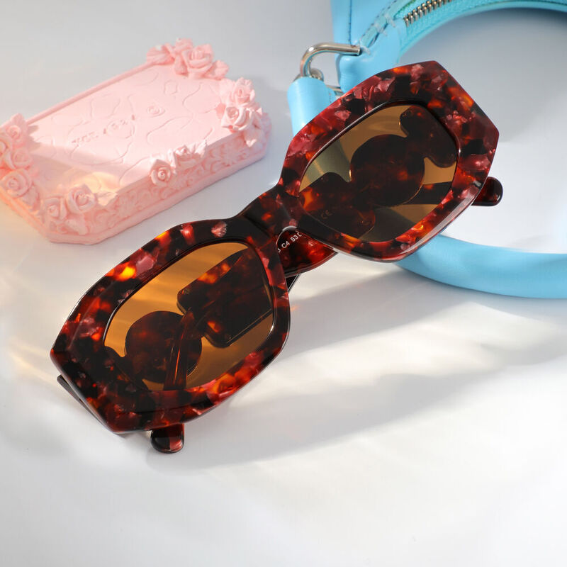 Giselle Geometric Purple Sunglasses