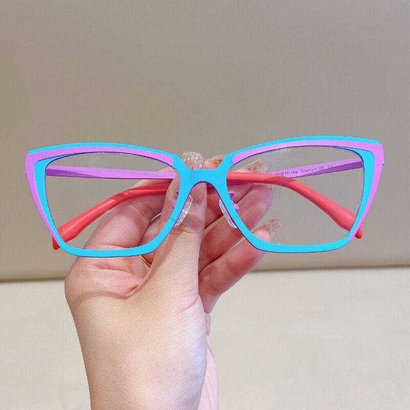 Faoo Cat Eye Blue Glasses