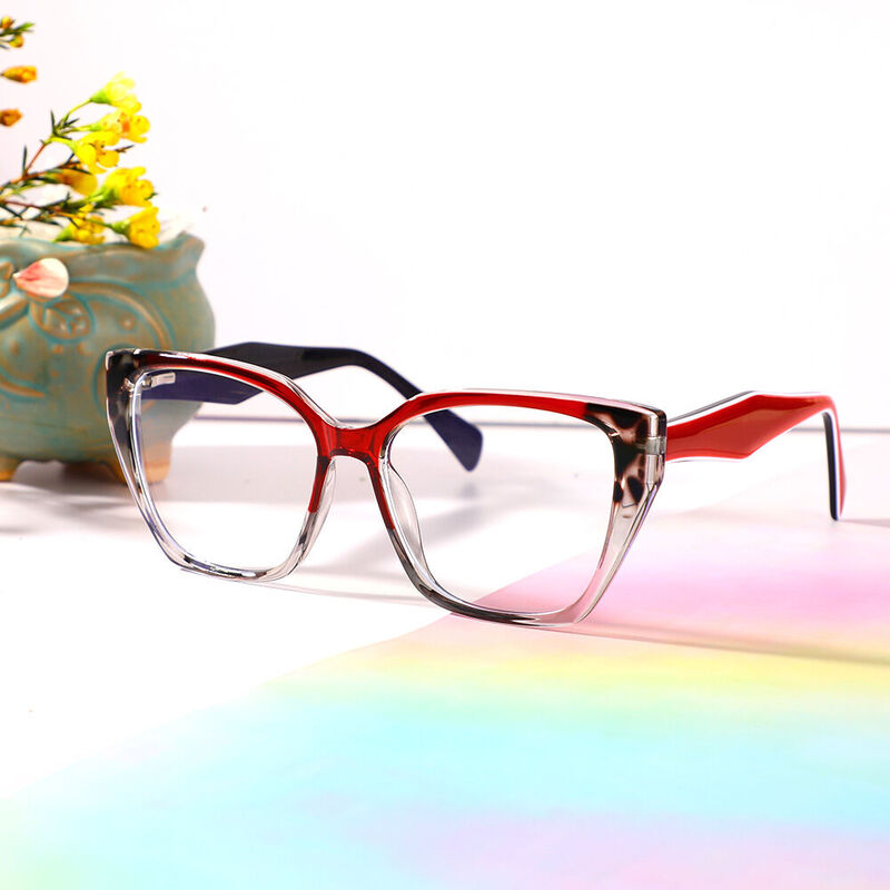 Haggai Cat Eye Red Glasses