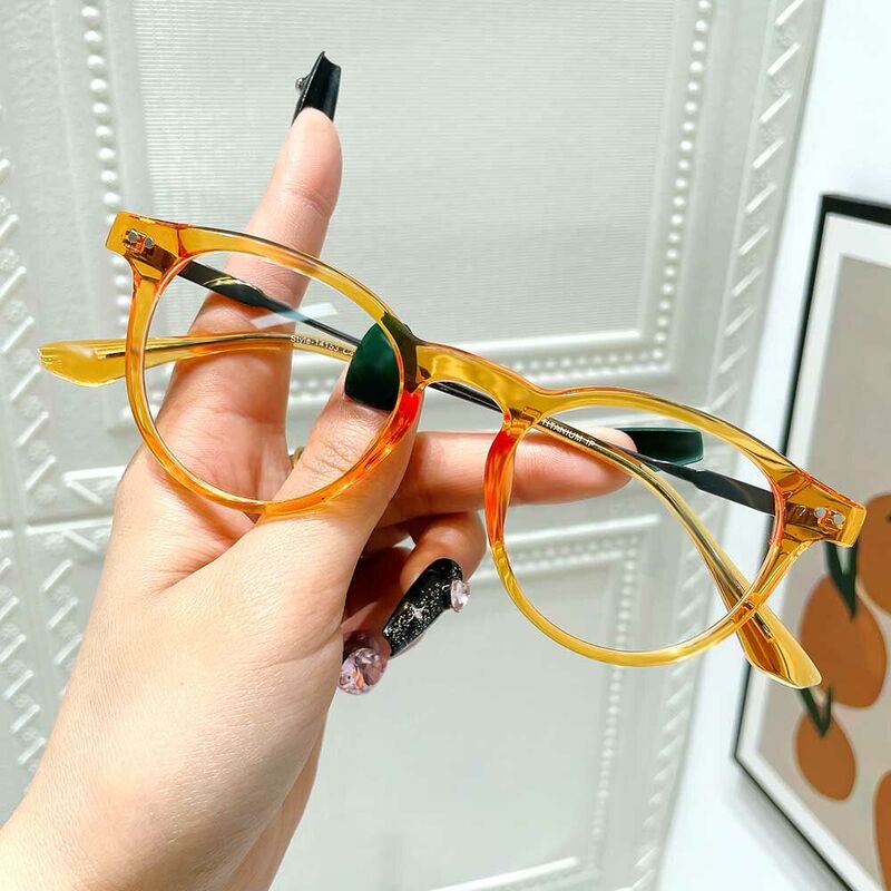 Monroe Round Yellow Glasses