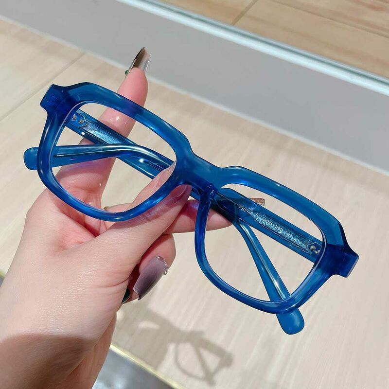 Herbe Square Blue Glasses