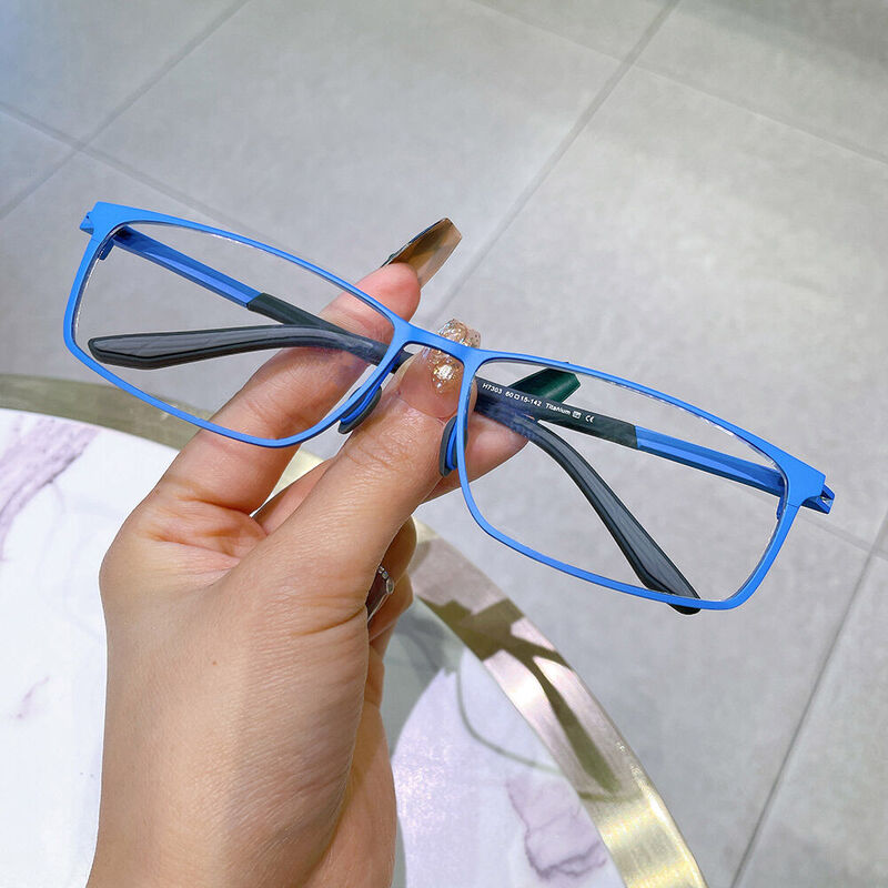 Katharine Rechteckige Blaue Brille