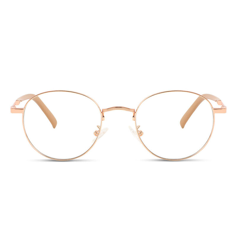 Lunettes de Vue Owen Ronde Rose Doré
