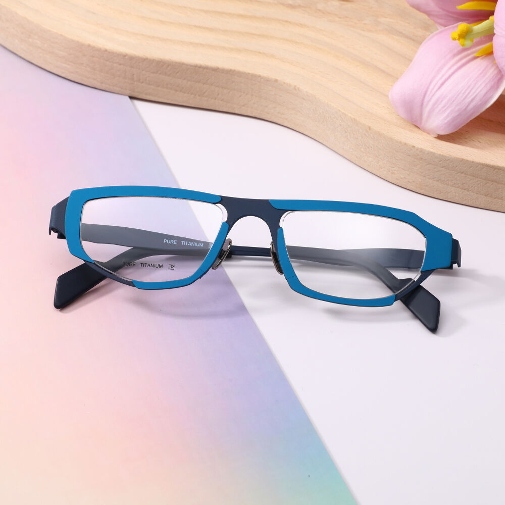 Deliaoa Rechteckige Blaue Brille