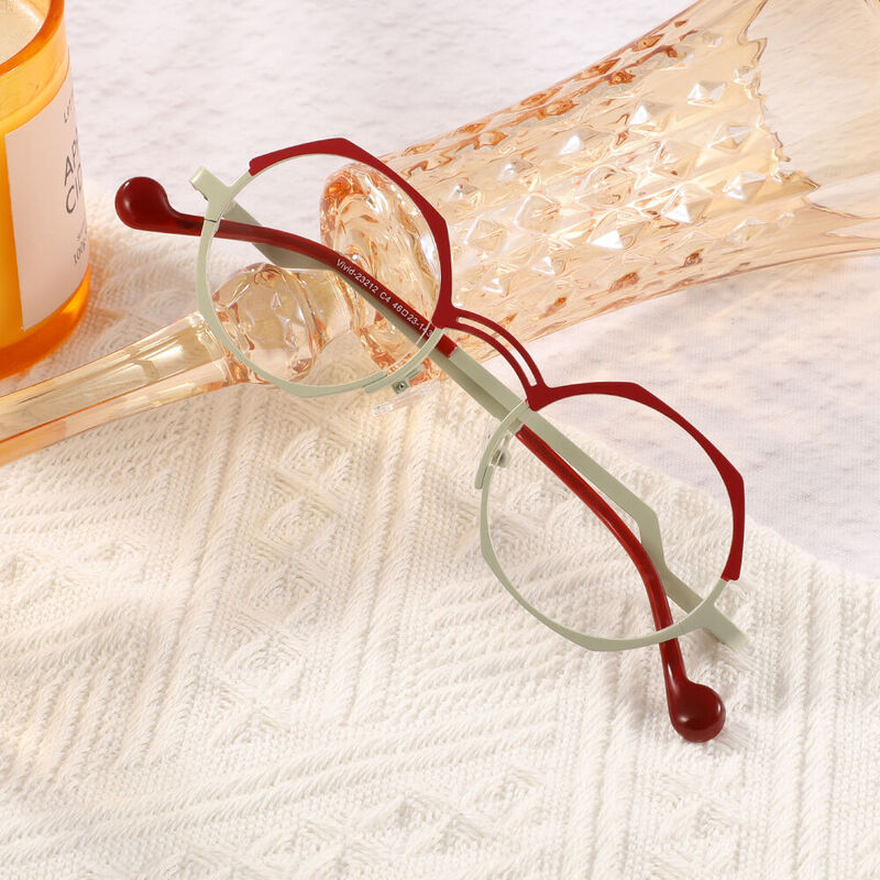 Aurelia Geometric Red Glasses