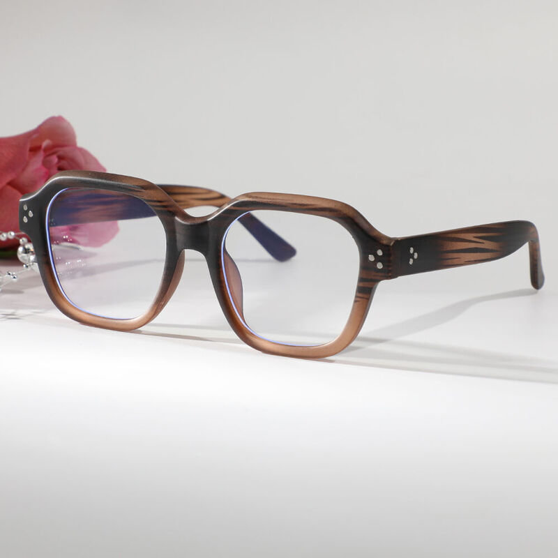 Geralic Geometric Brown Glasses