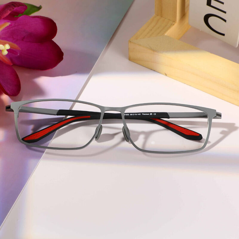 Katharine Rectangle Gray Glasses