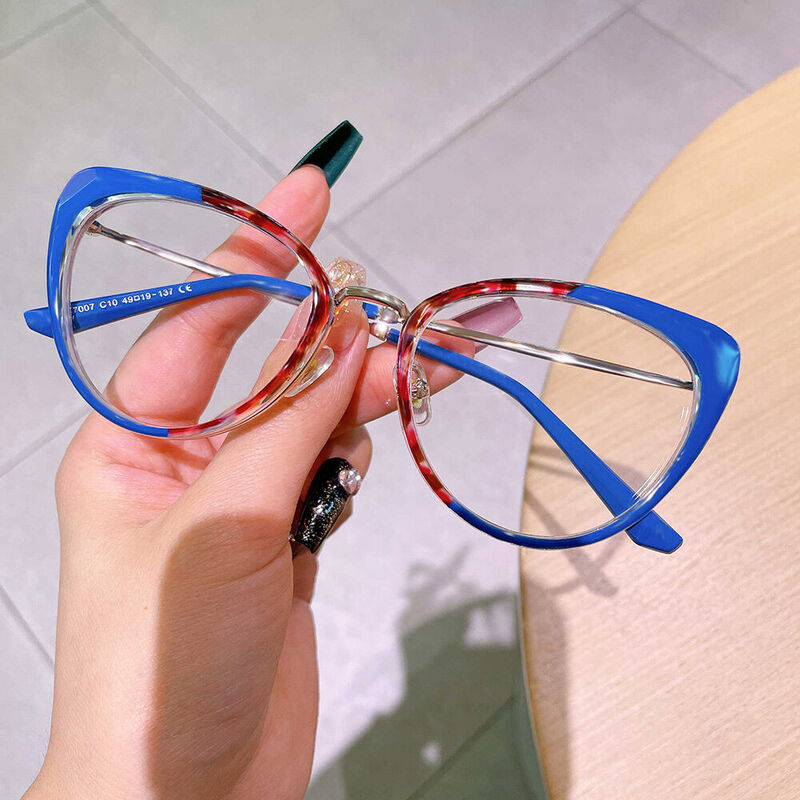 Dupontei Cat Eye Blaue Brille