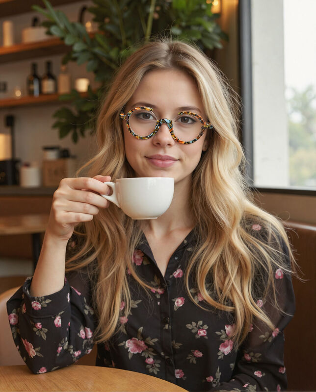 Lunettes de Vue Amelia Ronde Jaune
