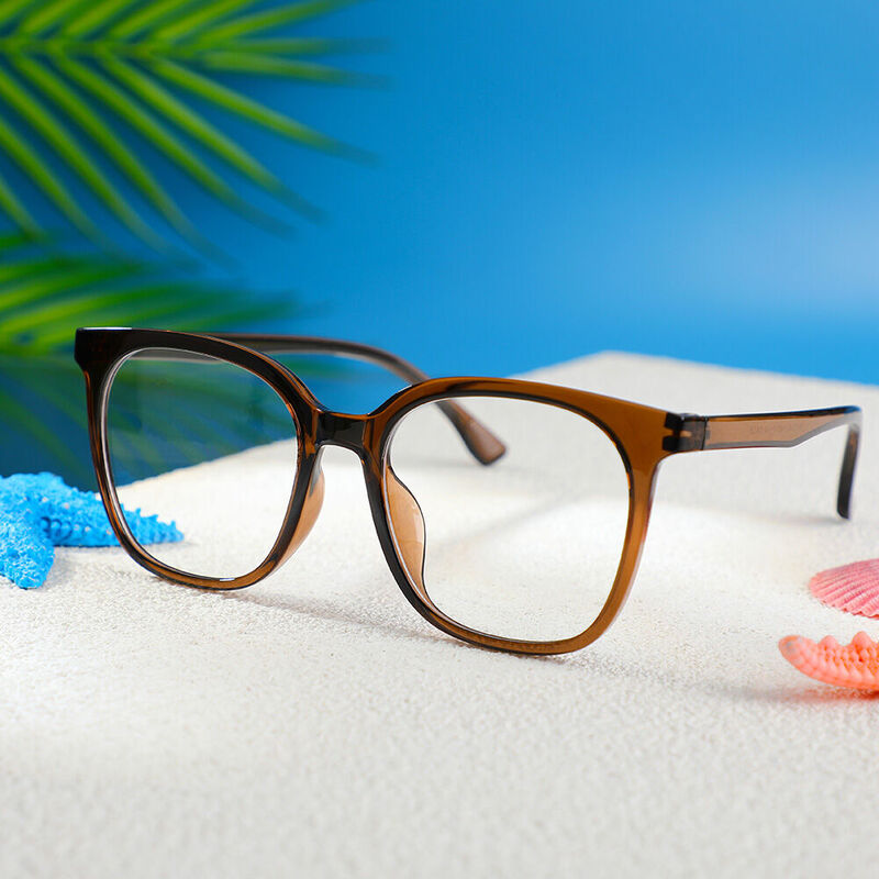 Gilbert Square Brown Glasses