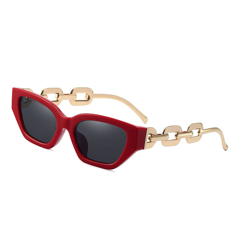 Stella Rectangle Red Sunglasses