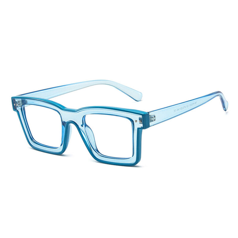 Bronte Quadratische Blaue Klare Brille