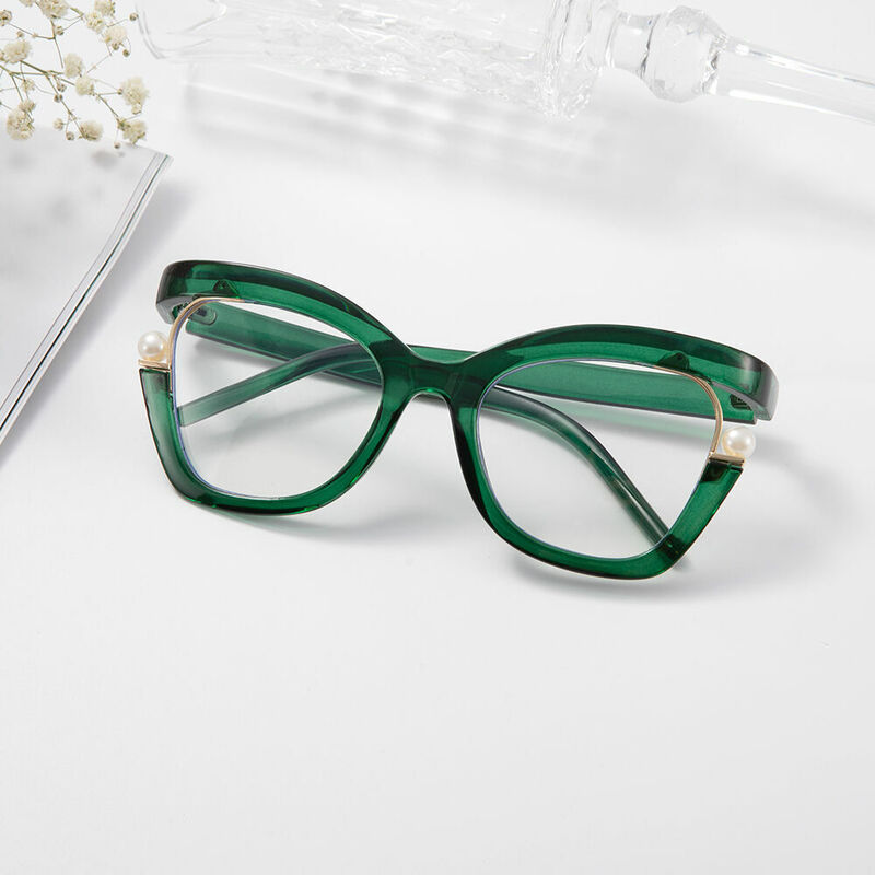 Halona Cat Eye Grüne Brille
