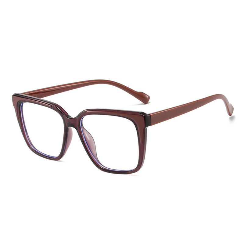 Elsa Square Brown Glasses