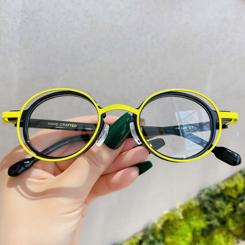 Huga Runde Schwarze Brille
