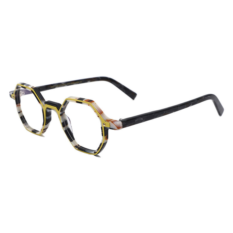 Quintin Geometric Yellow Glasses