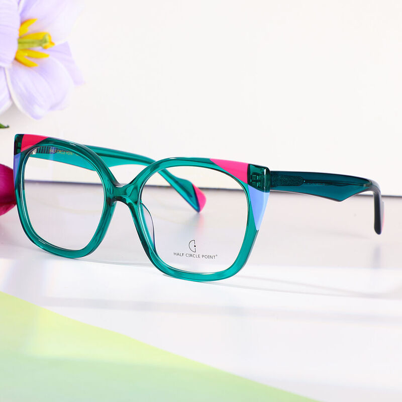 Saroya Cat Eye Green Glasses