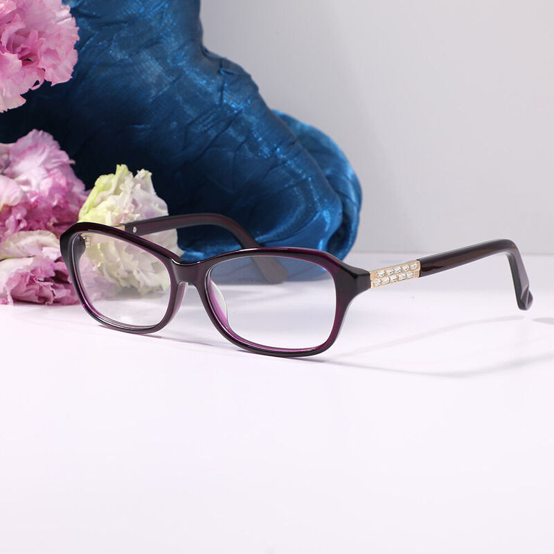 Steinbecie Rectangle Purple Glasses
