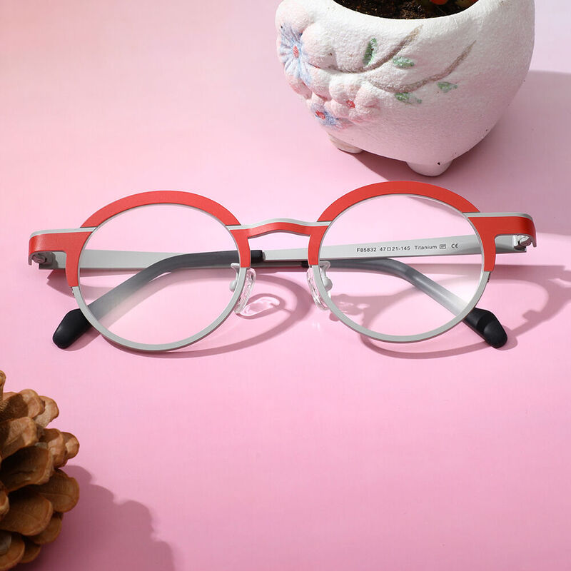 Blume Runde Graue Brille