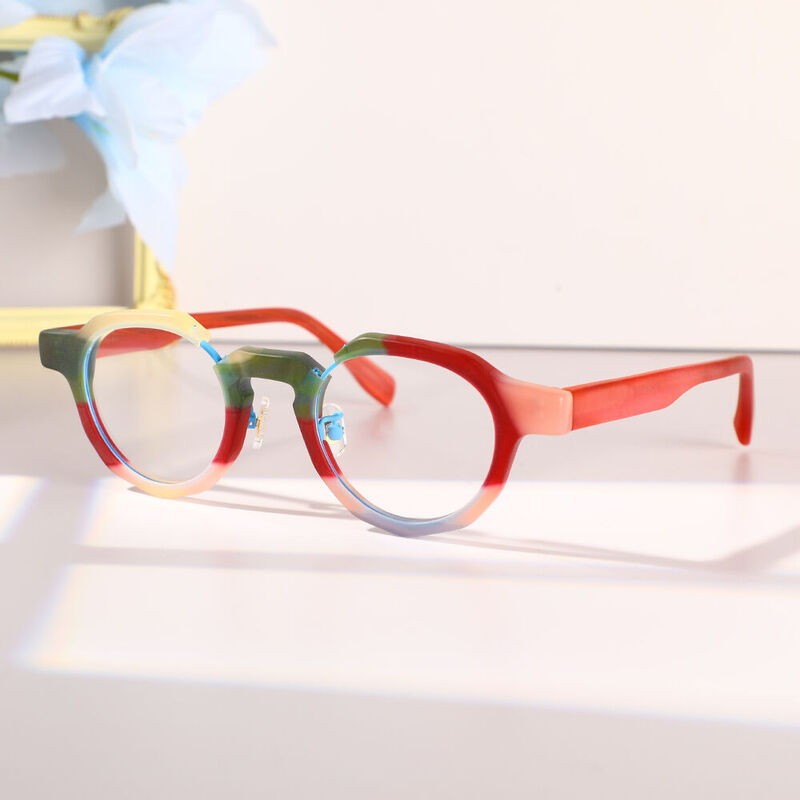 Juliet Geometric Red Glasses
