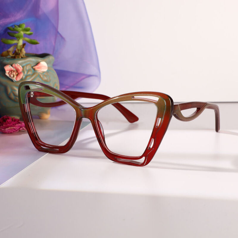 Macadam Cat Eye Red Glasses