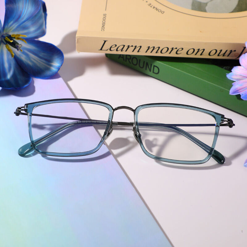 Alfred Rectangle Blue Glasses