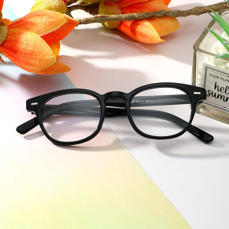 Lew Square Black Glasses