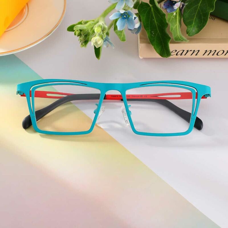 Marina Rectangle Blue Glasses