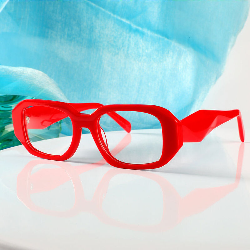 Cornell Rechteckige Rote Brille