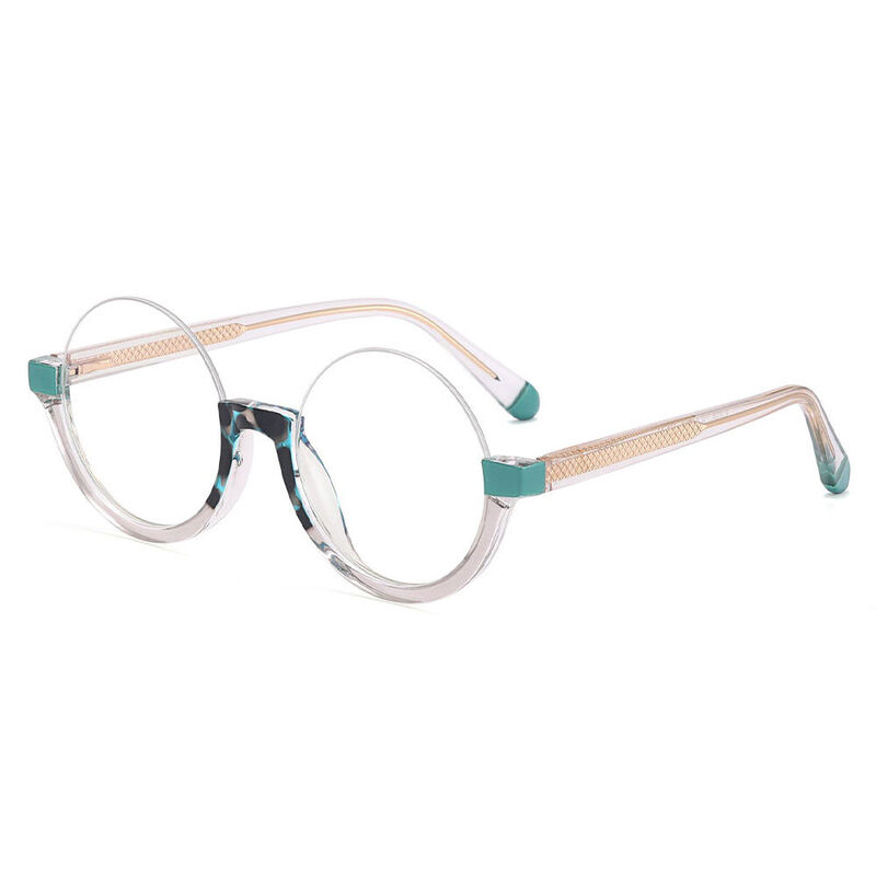 Mildred Round Green Glasses