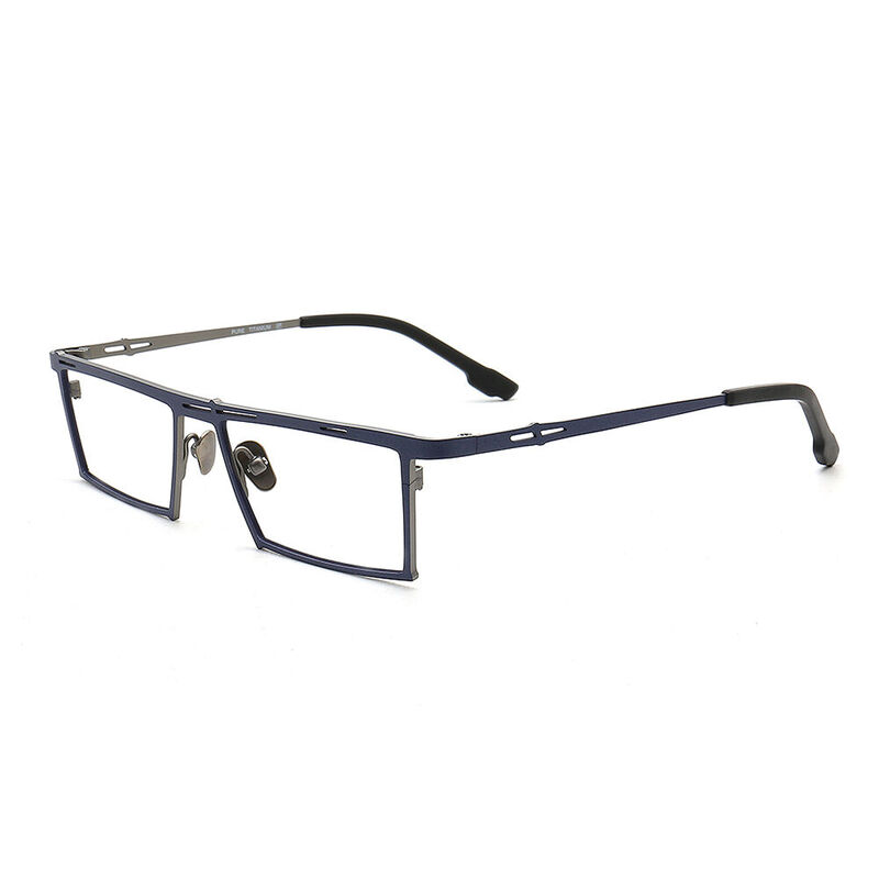 Wit Rectangle Blue Glasses