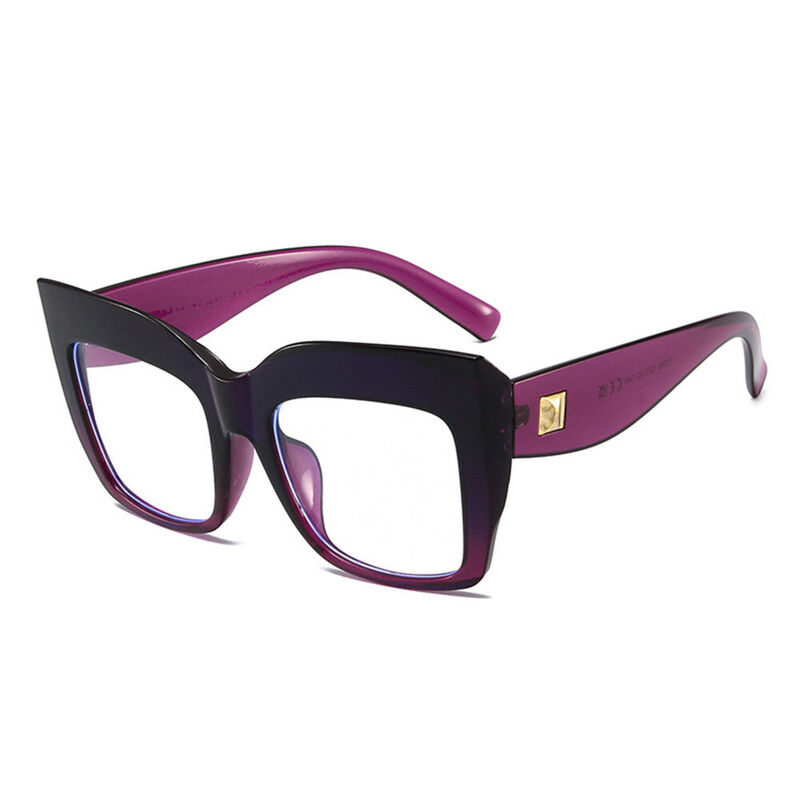 Beaufort Cat Eye Black Purple Glasses 9501