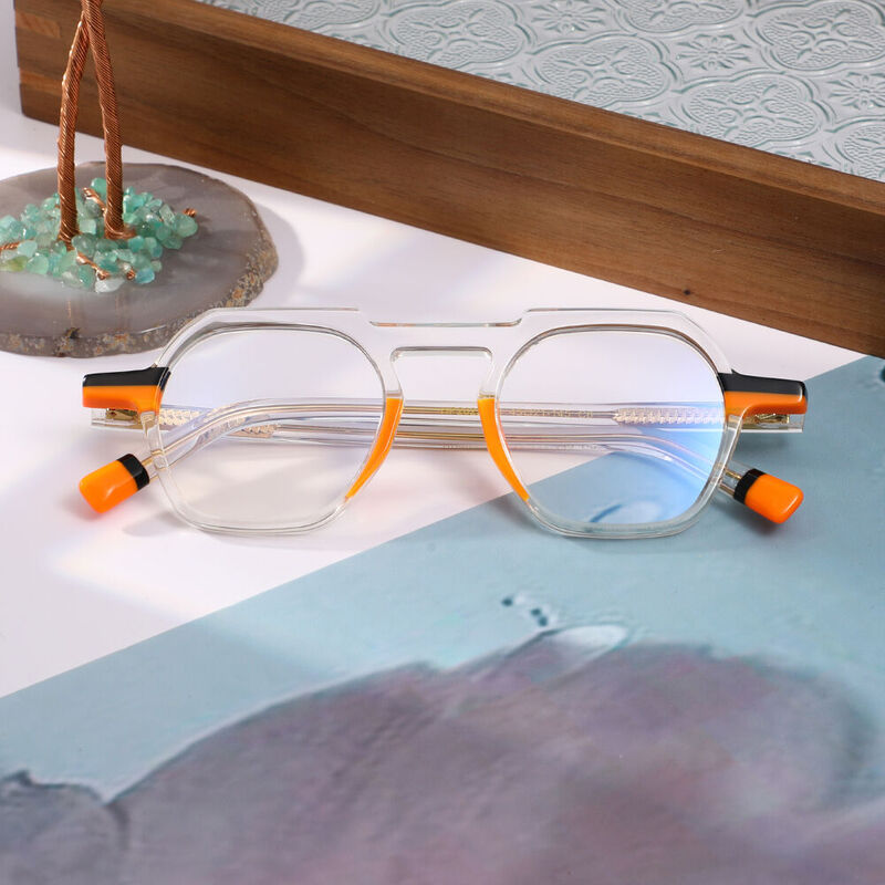 Conidi Geometric Clear Glasses