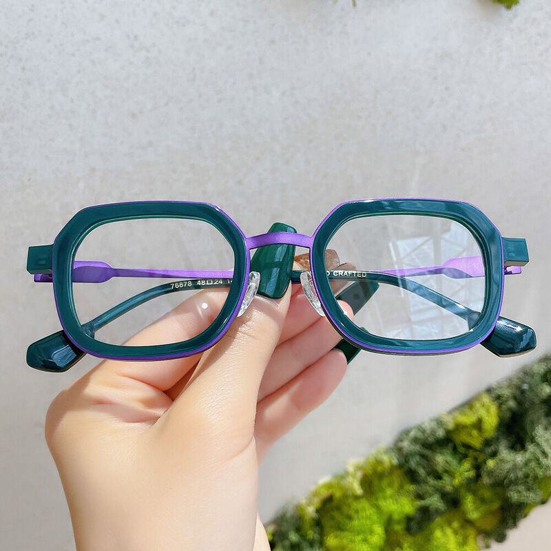 Luci Square Green Glasses