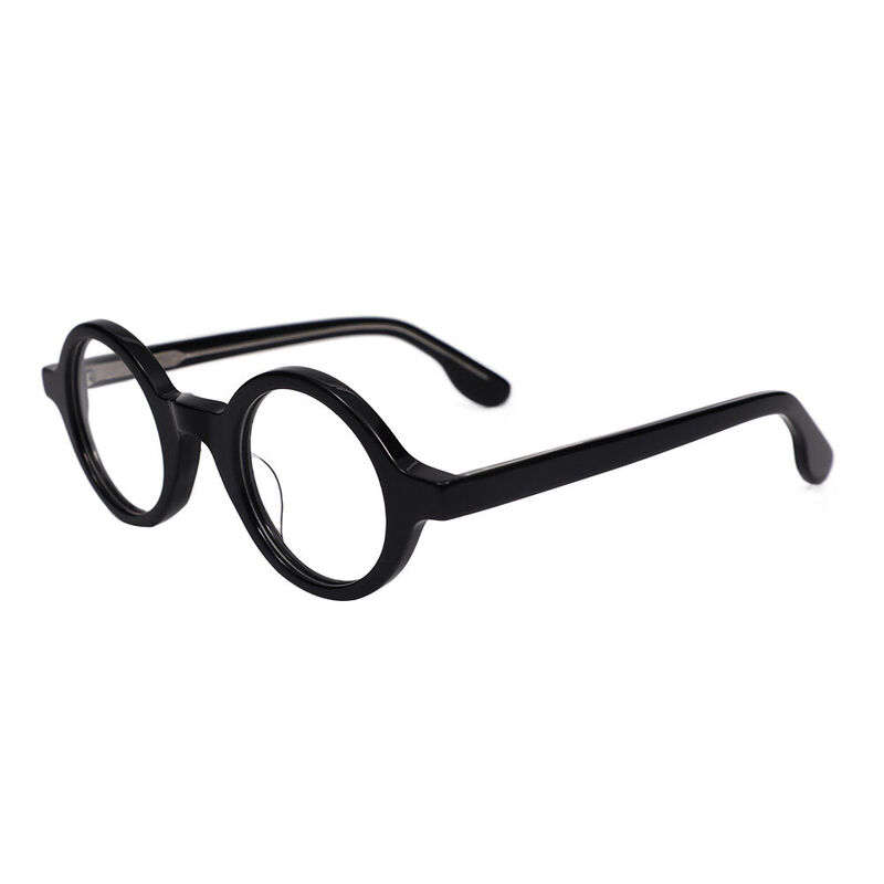 Aldric Round Black Glasses