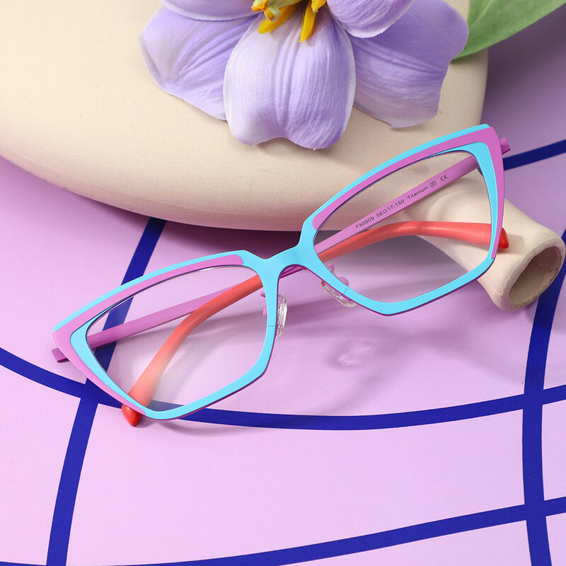 Faoo Cat Eye Blue Glasses