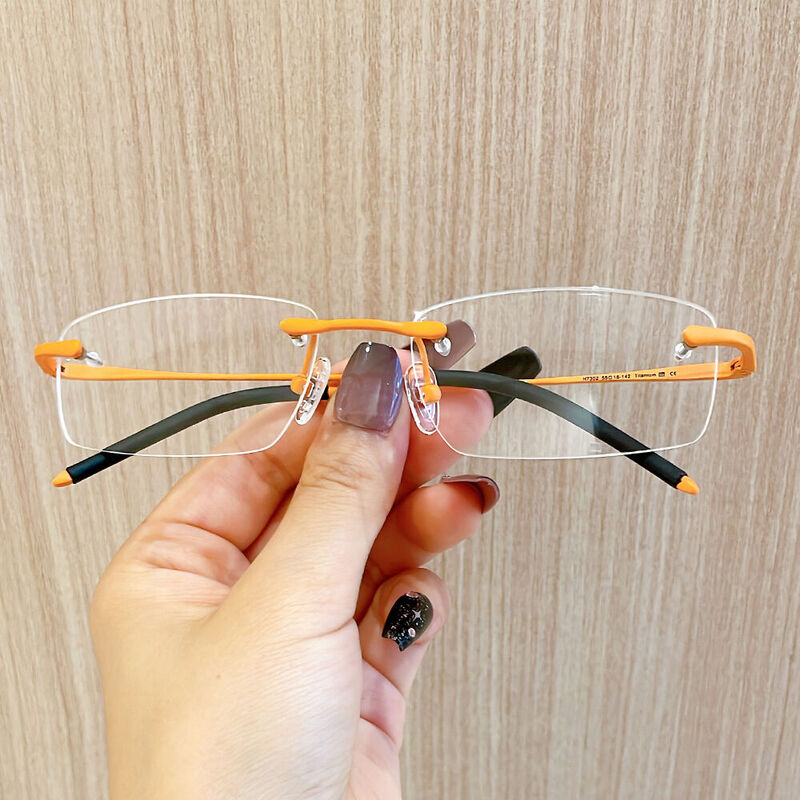 Dorothy Rectangle Orange Glasses