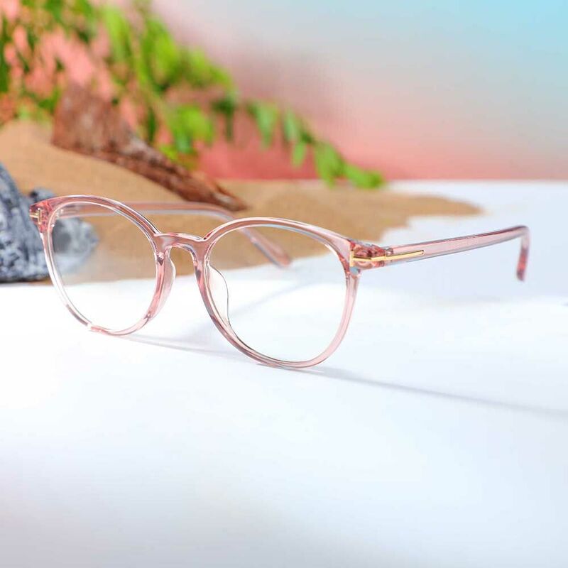 Darren Round Pink Glasses