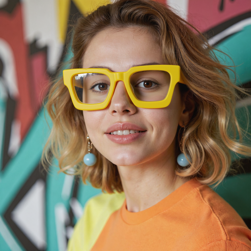 Gafas Graduadas Cuadradas Amarillas Petor