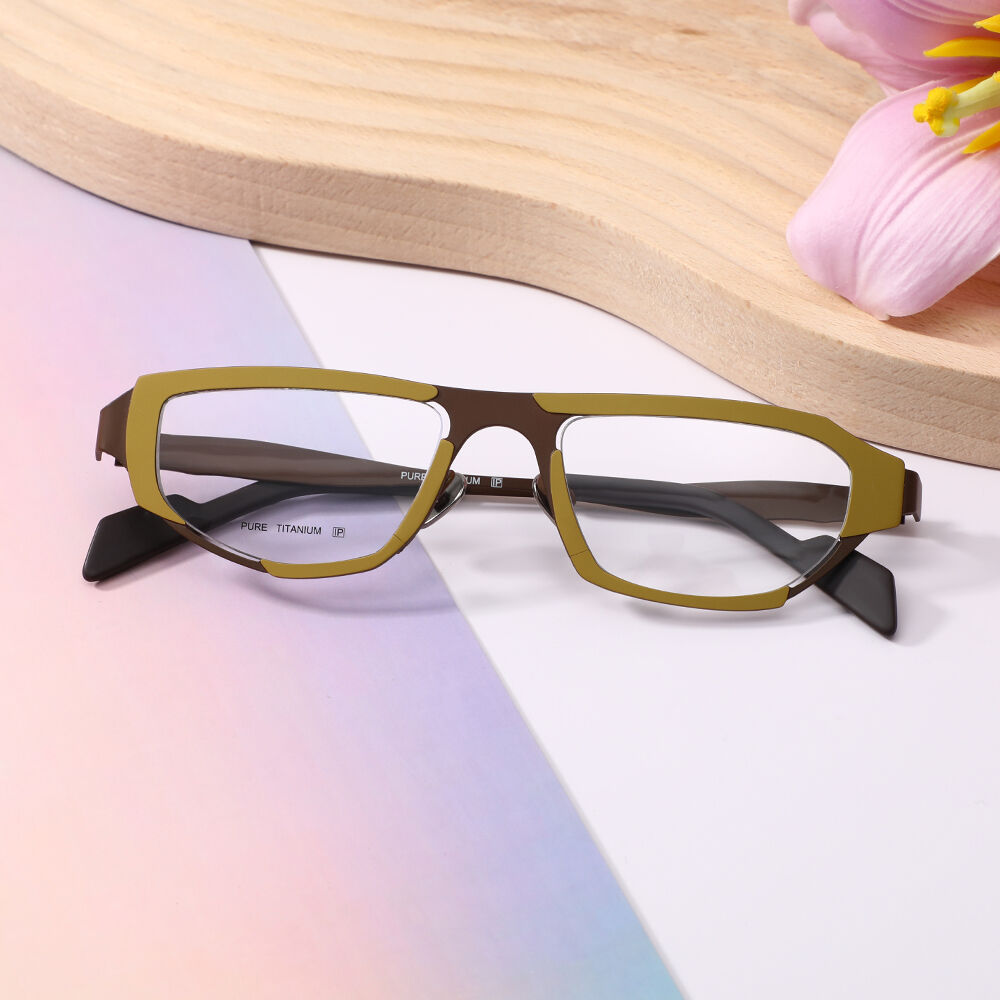 Deliaoa Rechteckige Gelbe Brille