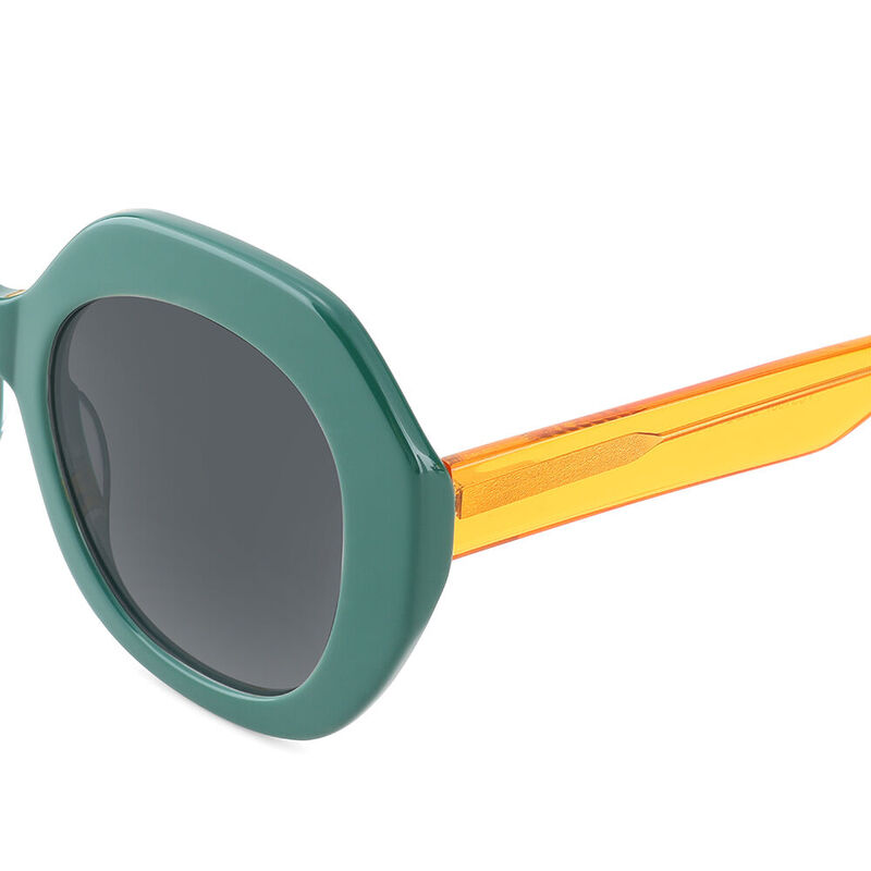 Seahigh Round Green Sunglasses